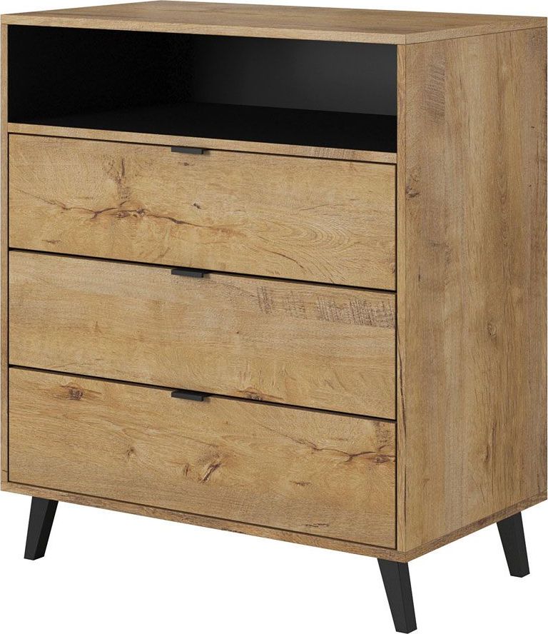 Elior Nowoczesna komoda Athena 3X - dąb lefkas