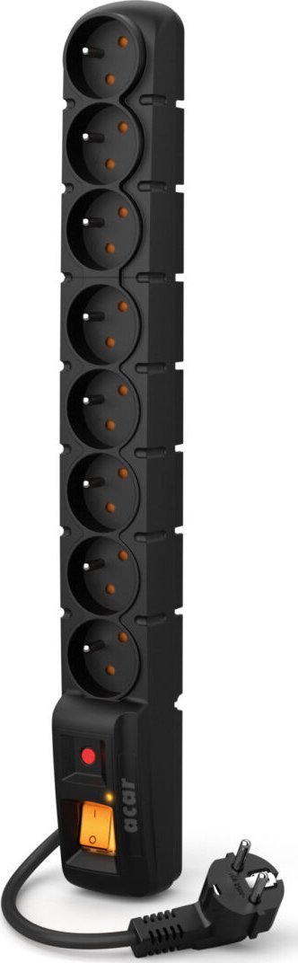 Listwa zasilająca Acar S8 PRO przeciwprzepięciowa 8 gniazd 3 m czarna (W0143)