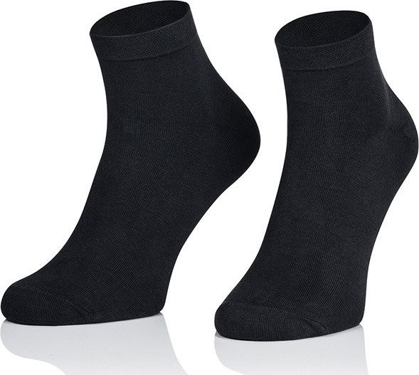 Intenso KRÓTKIE BAWEŁNIANE GŁADKIE SKARPETKI ZAKOSTKI CZARNE 44-46