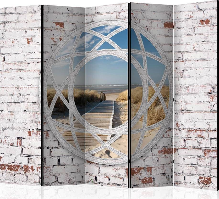 Artgeist Parawan 5-częściowy - Widok na plażę II [Room Dividers] uniwersalny