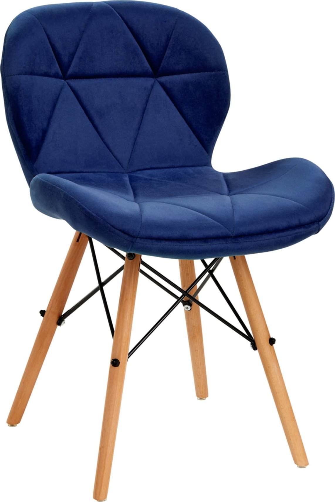 Activeshop 4Rico Krzesło skandynawskie QS-186 aksamit granatowe