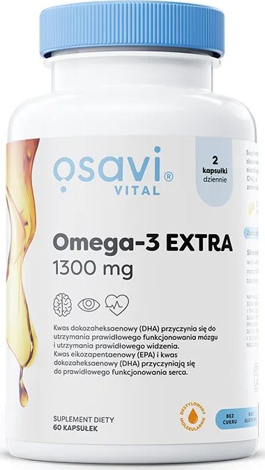 Osavi Osavi - Omega-3 Extra, 1300mg, Cytryna, 60 kapsułek miękkich