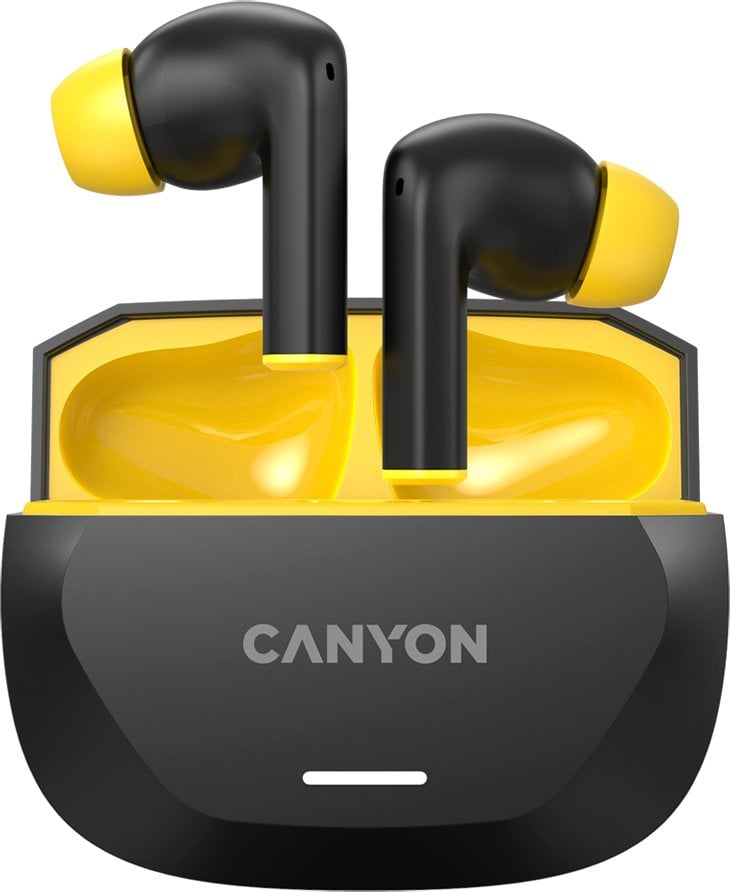 CANYON headset HEXAGON 7 TWS ANC+ENC Wireless Charge Black Yellow