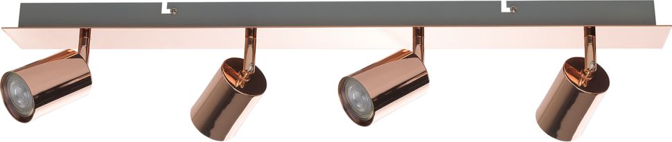 Lampa sufitowa Beliani Lampa sufitowa 4-punktowa metalowa miedziana TIGRIS