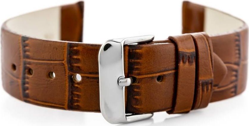 Kemer Pasek skórzany do zegarka W57 - ciemnobrązowy - 20mm