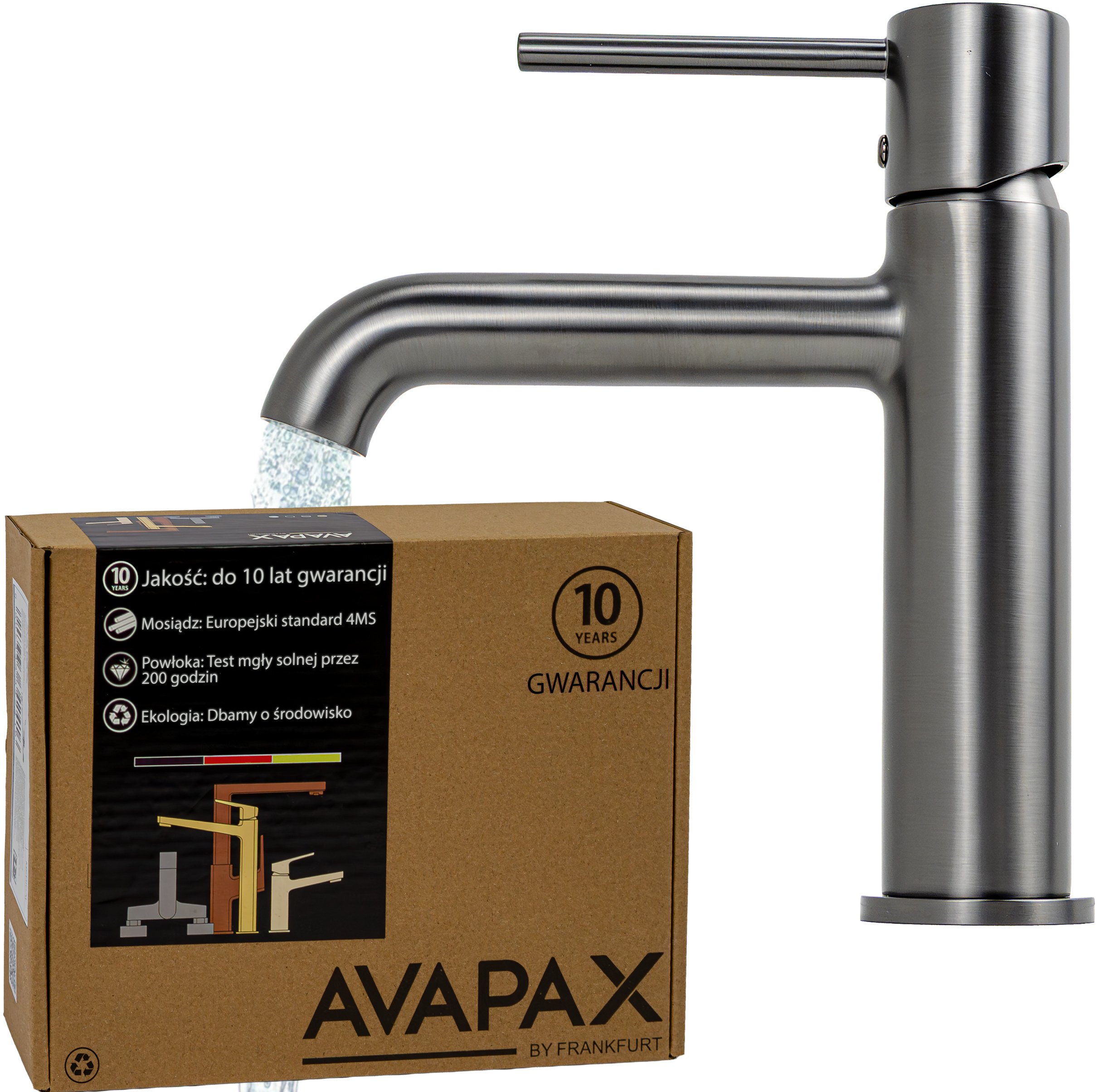 Bateria umywalkowa stojąca , Kolor: gun metal