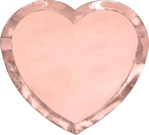 ArtPlast Talerze jednorazowe papierowe Serca różowe złoto