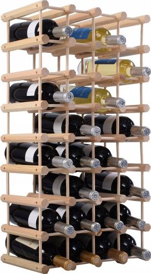 Costway Drewniany regał stojak na wino na 40 butelek
