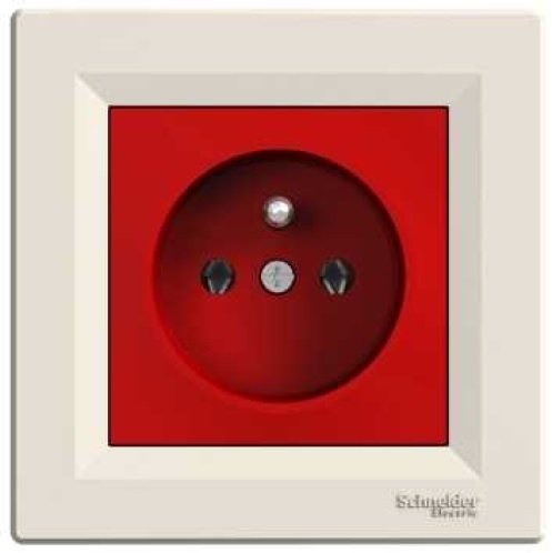 Schneider Electric Gniazdo pojedyncze z/u DATA czerwono-kremowe - EPH2800423