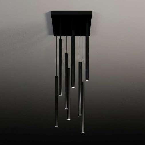 Lampa wisząca Shilo LAMPA wisząca YABU 5530 Shilo metalowa OPRAWA kwadratowy ZWIS sople tuby czarne