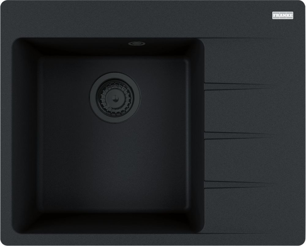 Zlewozmywak Franke FRANKE CNG 611-62 TL ociekacz z prawej strony Czarny mat / Czarny odpływ 114.0693.567