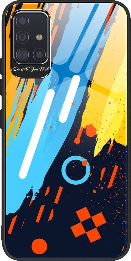 Hurtel Color Glass Case etui pokrowiec nakładka ze szkła hartowanego z osłoną na aparat Samsung Galaxy A51 pattern 1 uniwersalny