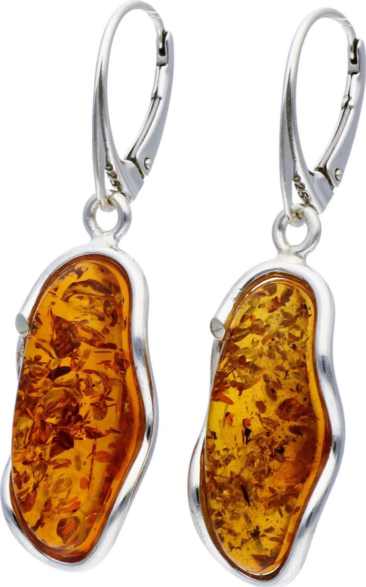 Rosanto Ładne srebrne kolczyki z bursztynem 925