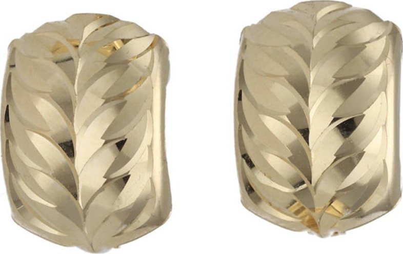 Lovrin Złote kolczyki 585 blaszki wzór jodełki