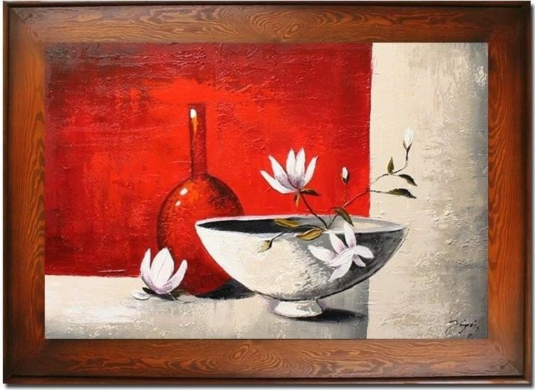 GO-BI Obraz "Martwa natura nowoczesna" ręcznie malowany 82x112cm
