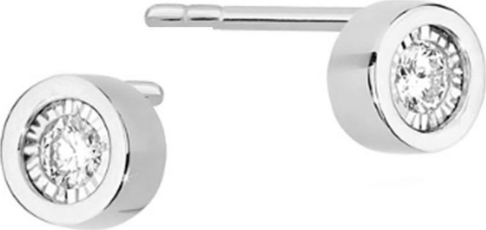 Lovrin Złote kolczyki z białego złota 585 z diamentami