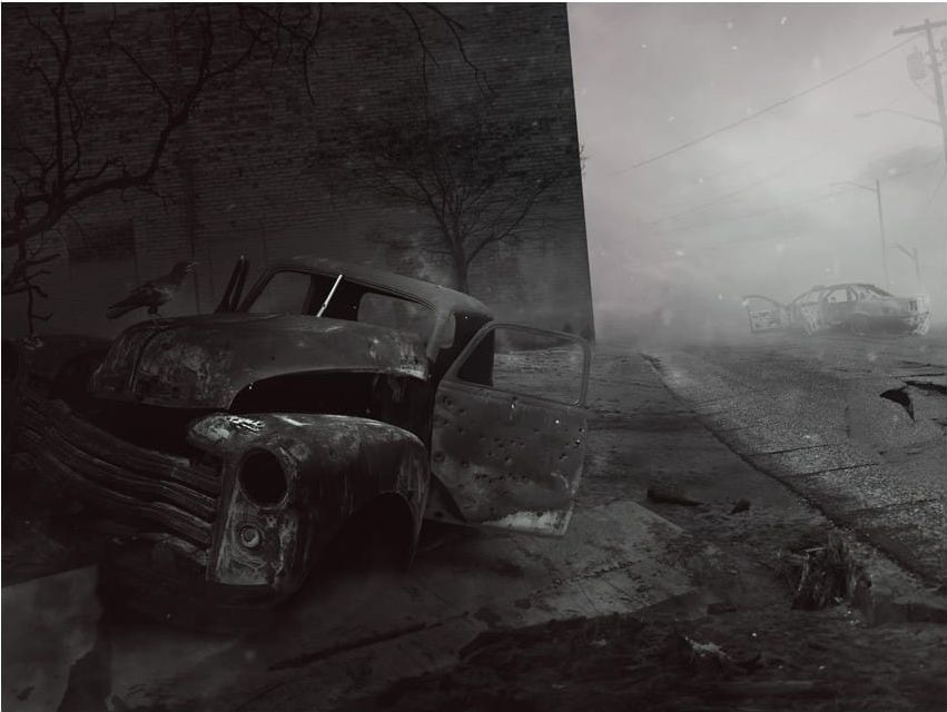 DecoNest Fototapeta - Miasto strachu - 200X154