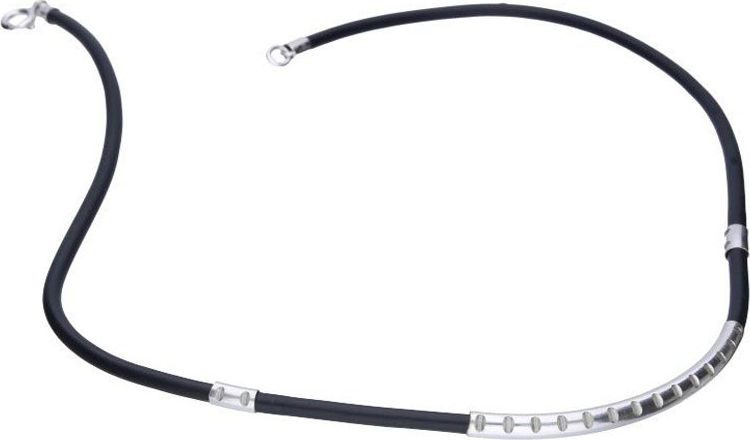 Lovrin Srebrny naszyjnik 925z czarnego silikonu 6,73g