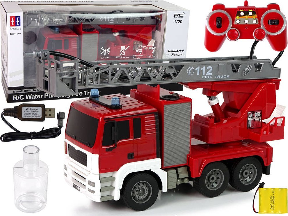 LeanToys Zdalnie Sterowana Straż Pożarna Woda Ruchoma Drabina
