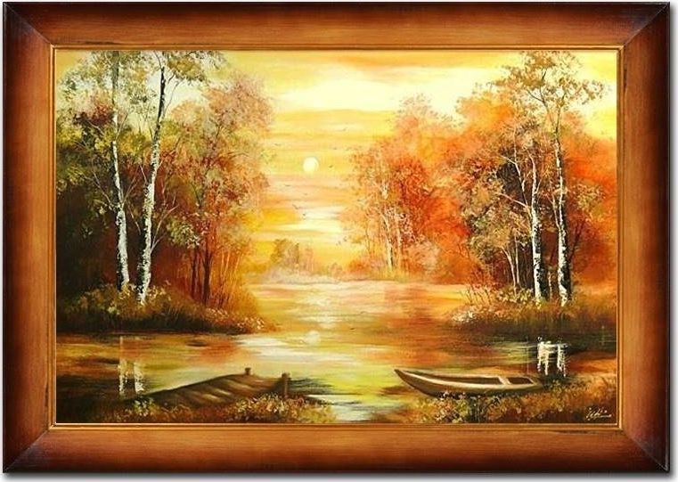 GO-BI Obraz Pejzaz tradycyjny ręcznie malowany 76x106cm uniwersalny