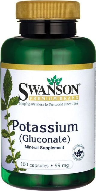 Swanson Swanson - Potas (Glukonian), 99mg, 100 kapsułek