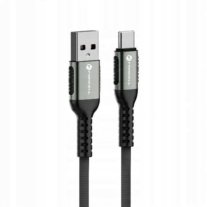 Kabel USB ForCell USB-A - USB-C 0.25 m Czarny