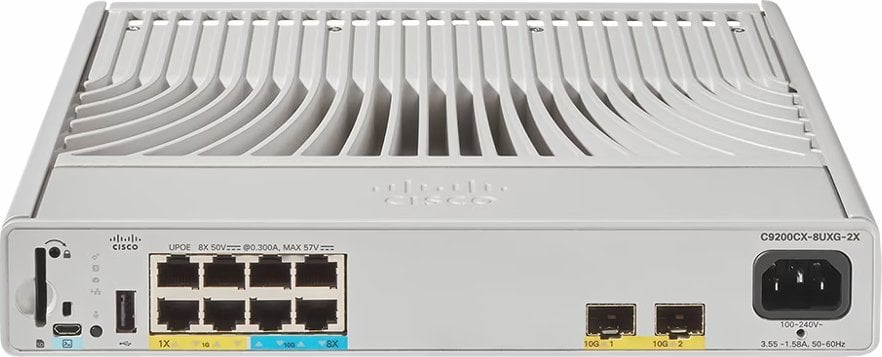 Switch Cisco Cisco Catalyst 9200CX - Network Advantage - Switch - kompakt - L3 - managed - 4 x 10/100/1000 (UPOE) + 4 x 100/1000/2.5/5/10G (UPOE) + 2