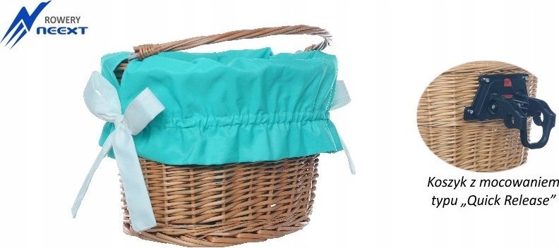 NEEXT Koszyk wiklinowy rowerowy na CLICK z wkładem mat