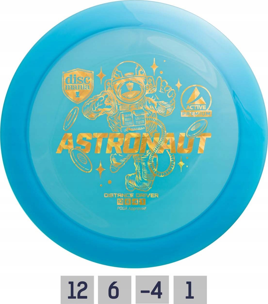 Discmania Blue Diskgolfo diskas Distance Driver ASTRONAUT Active Premium Mėlyna