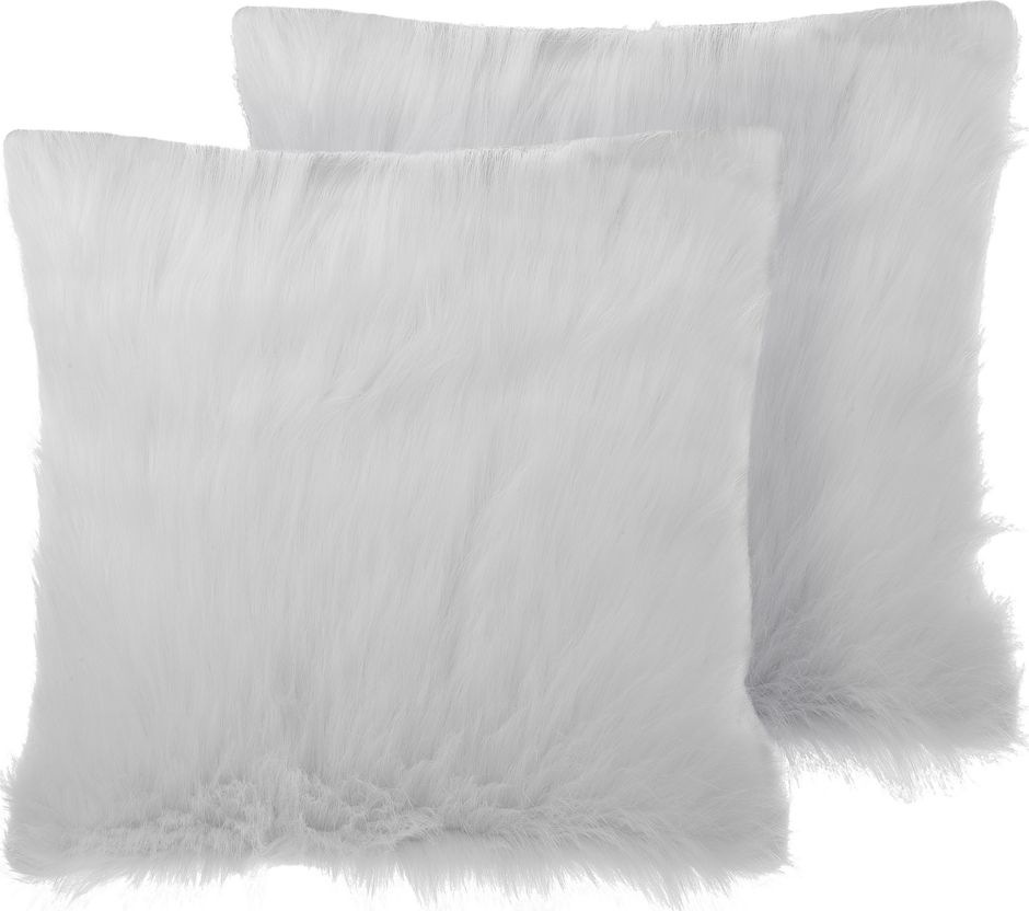 Shumee Zestaw 2 poduszek dekoracyjnych włochacz 45 x 45 cm beżowy DAISY