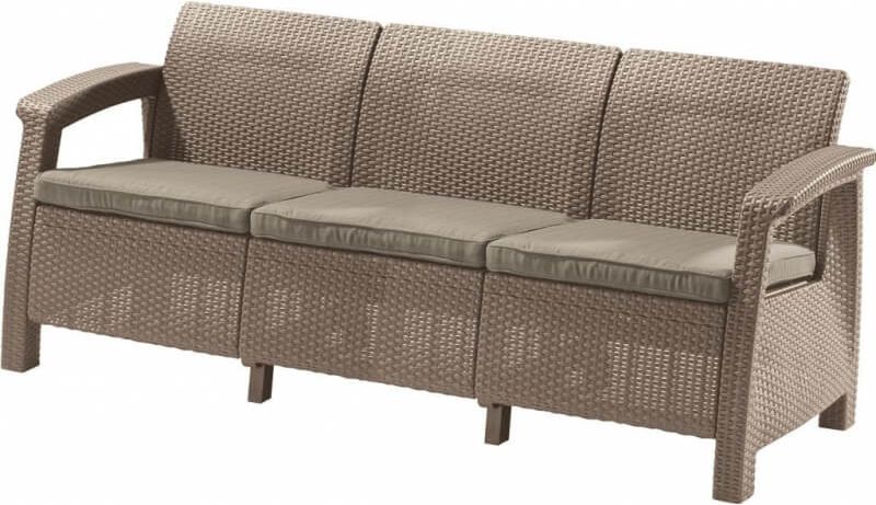 Allibert Sofa ogrodowa Curver Corfu love seat max Cappuccino-Piaskowy