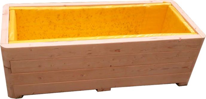 Elior Drewniana minimalistyczna prostokątna donica ogrodowa - Astra wzór, kolor: 2