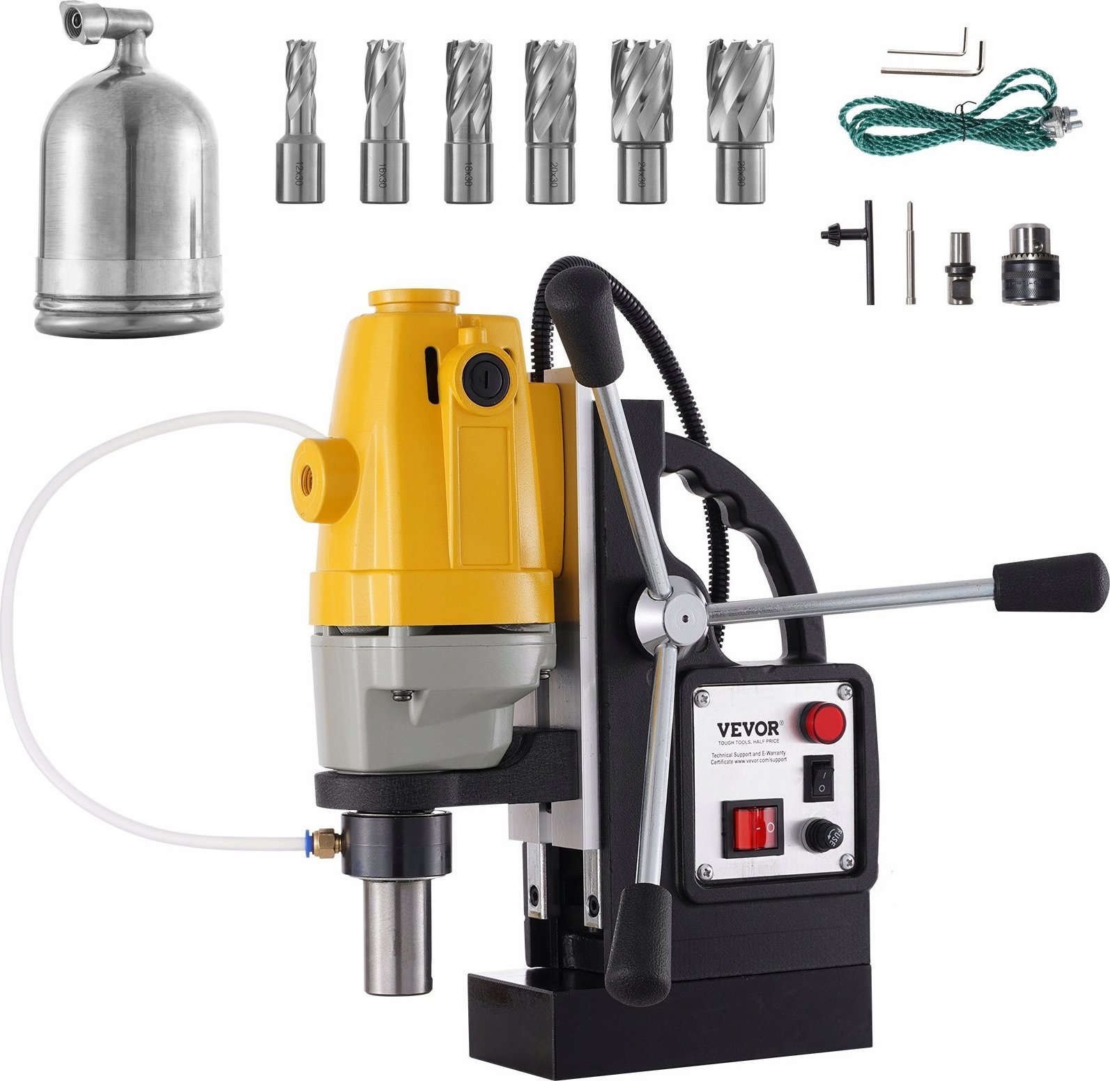 Przenośne Wiertło Magnetyczne Wiertarka Rdzeniowa 1100 W 6 Wierteł Frezy Pierścieniowe