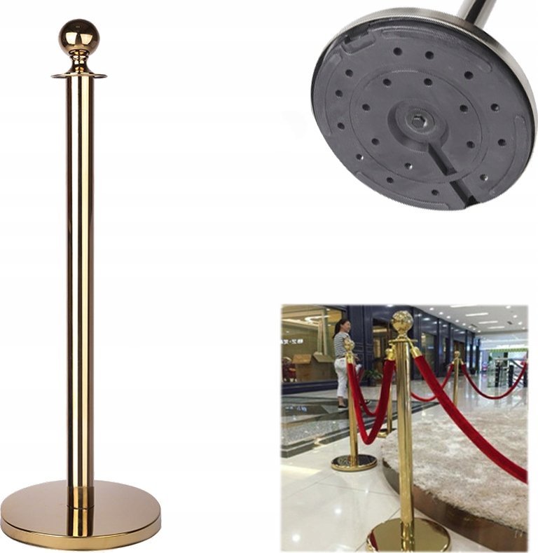 SŁUPEK ODGRADZAJĄCY HOTELOWY 1M ZŁOTY POŁYSK