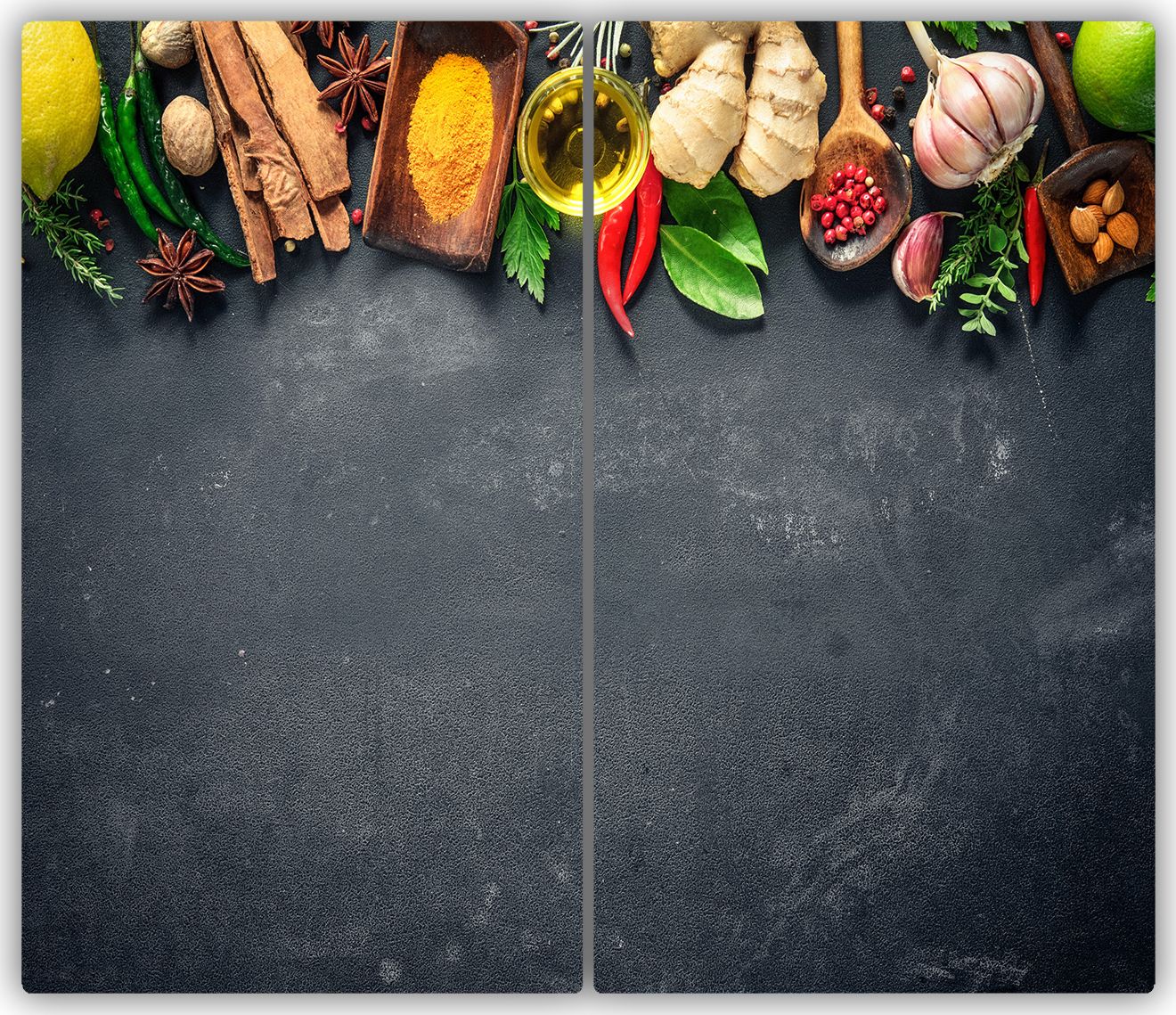 Deska do krojenia Tulup szklana Zioła i przyprawy 3 52x30cm 2szt.