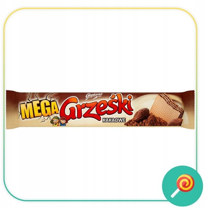 GrzeÅki MEGA wafle kakaowe nieoblane | 34g