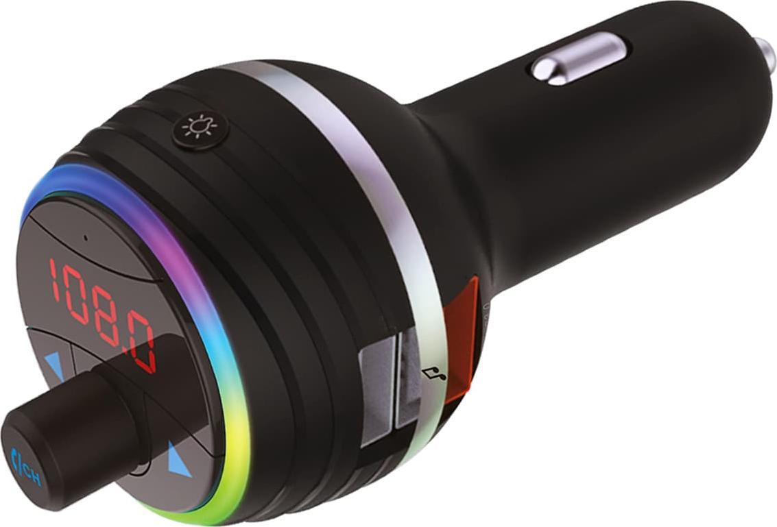 Transmiter FM PeiYing Transmiter samochodowy FM z funkcą bluetooth i dwoma gniazdami USB
