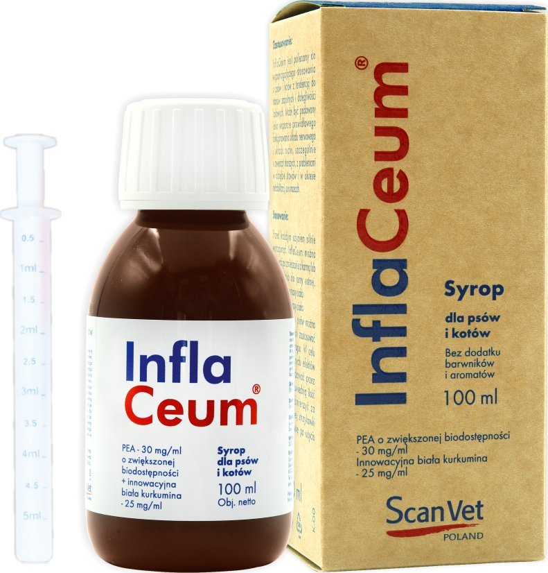 ScanVet ScanVet InflaCeum - Mieszanka paszowa uzupełniająca dietetyczna dla psów i kotów 100ml