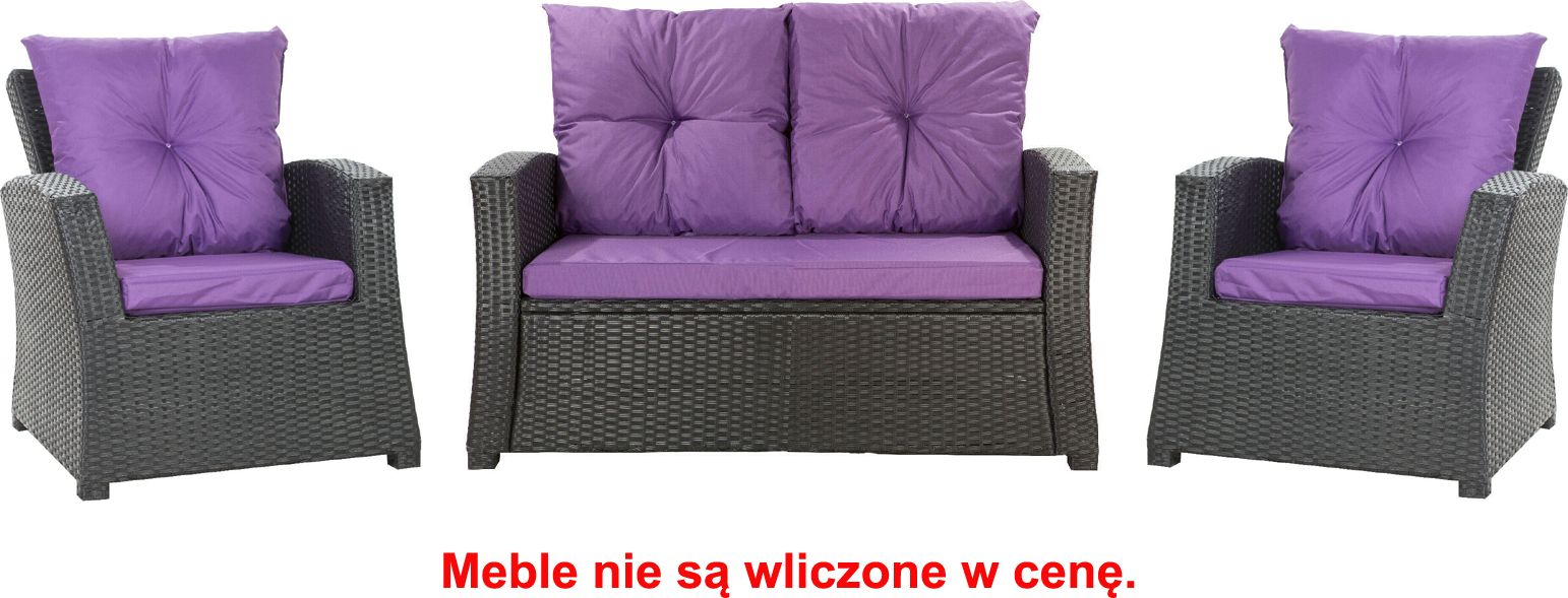 Setgarden Zestaw poduszek na meble ogrodowe rattanowe dla 4 osób rozmiar 112/52