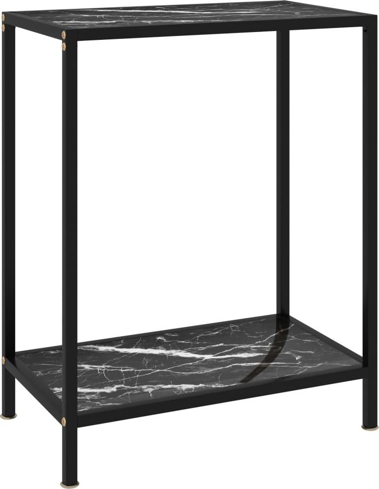 vidaXL Stolik konsolowy czarny 60x35x75cm szkło hartowane VidaXL