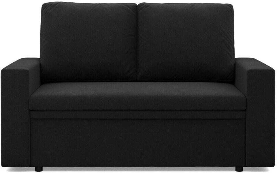 Sofa dwuosobowa, BLOM, Mikrofaza, 148x87x90 cm, czarny