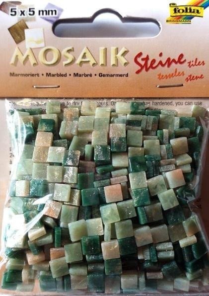 Mozaika kamyczki marmurkowe 5x5mm zielona