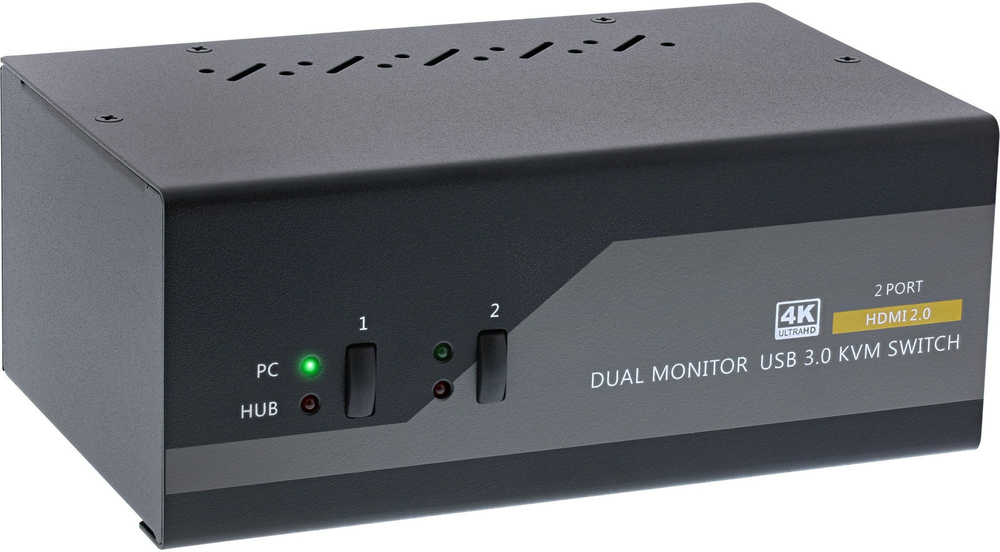 Przełącznik InLine InLine® KVM Desktop Switch, 2-port, Dual Monitor, HDMI 2.0, 4K, USB 3.0, Audio
