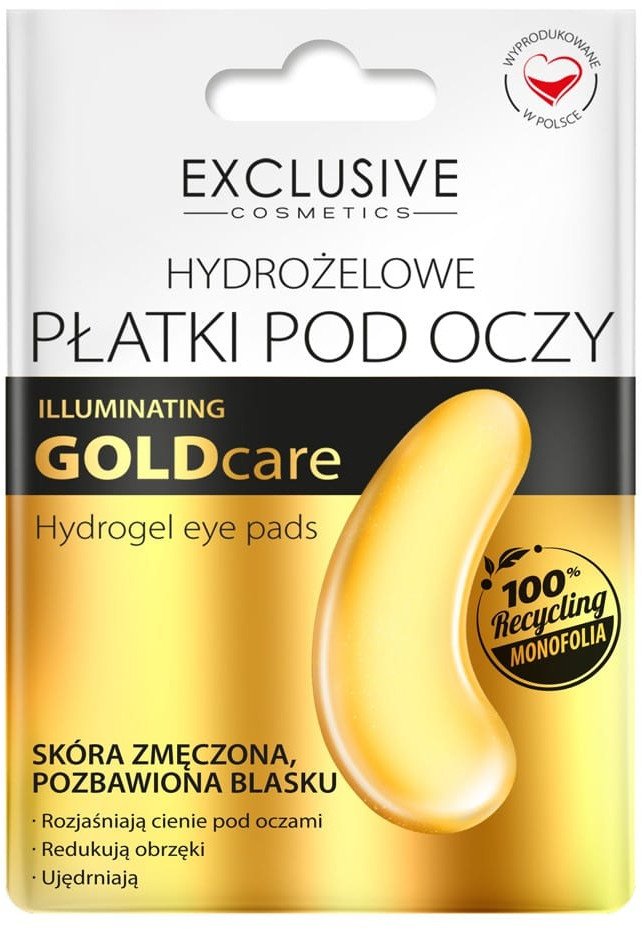 EXCLUSIVE COSMETICS Goldcare Illuminating Płatki hydrożelowe pod oczy Złote 1 para