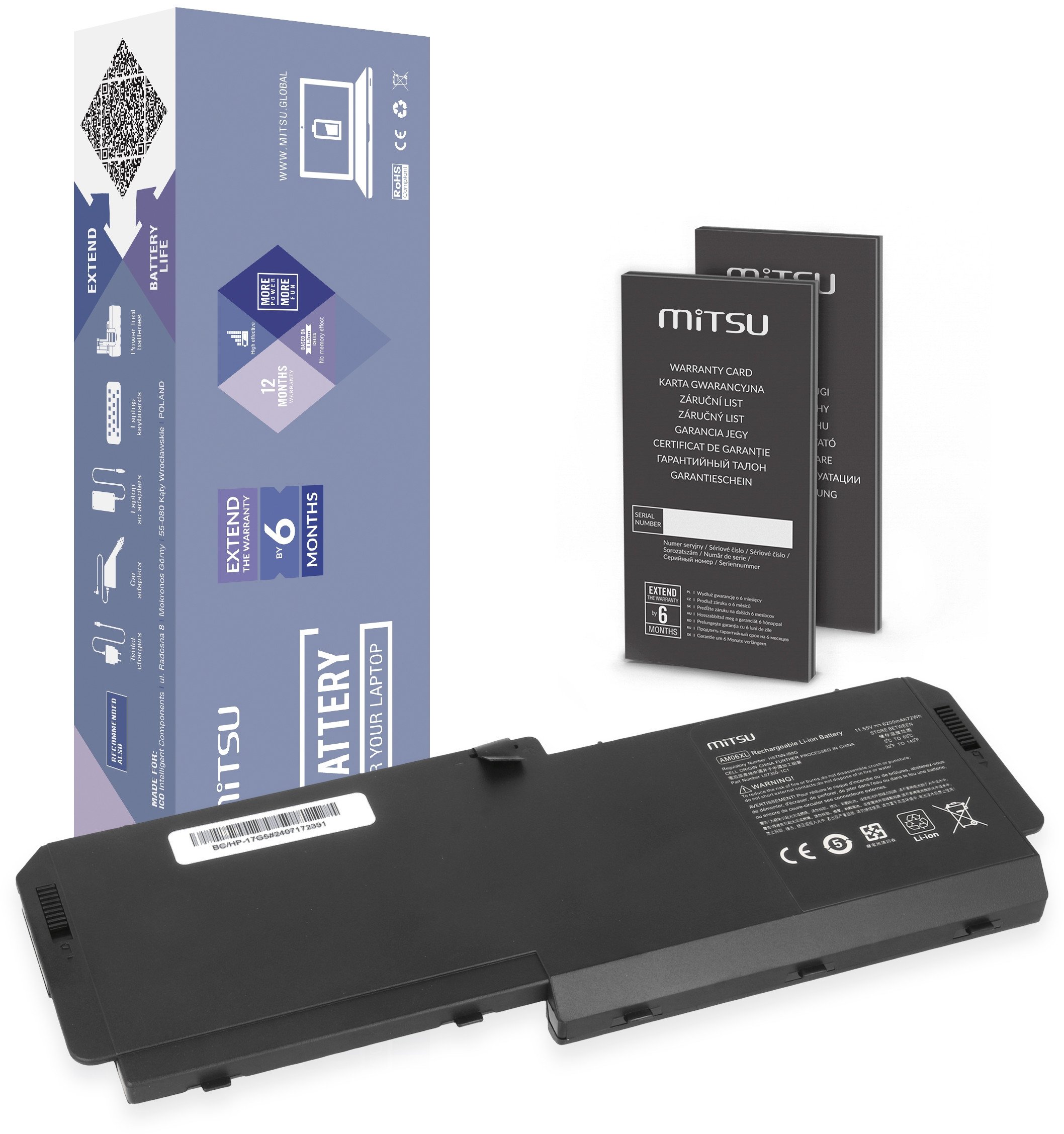 Bateria Mitsu do HP ZBook 17 G5, G6