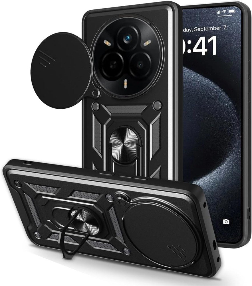 Etui pancerne Supero Camshield Ring do Realme 14 Pro, czarne