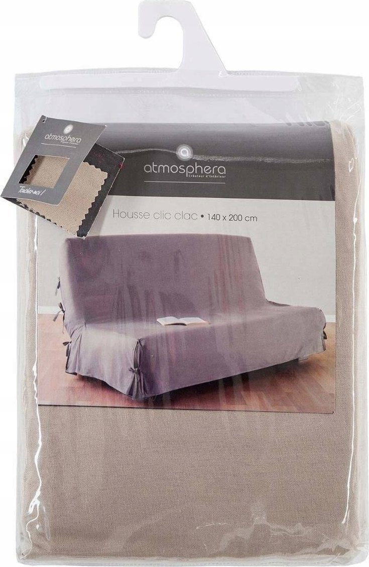 Atmosphera Pokrowiec na sofę wiązany z bawełny w kolorze beżu, praktyczna narzuta na łóżko, kanapę lub sofę