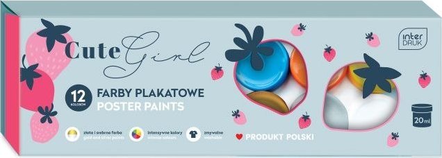 Farby plakatowe INTERDRUK Cute Girl 12 kolorów 20ml