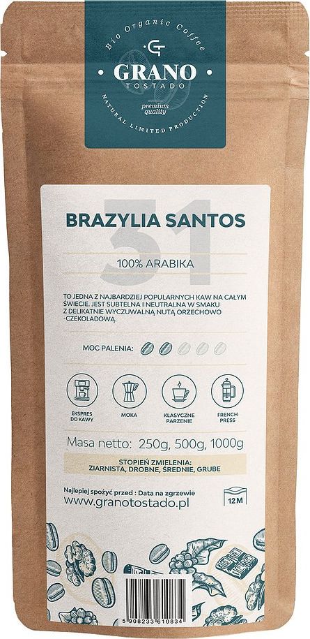 Grano Tostado Kawa śr. mielona Granotostado BRAZYLIA SANTOS 1000g