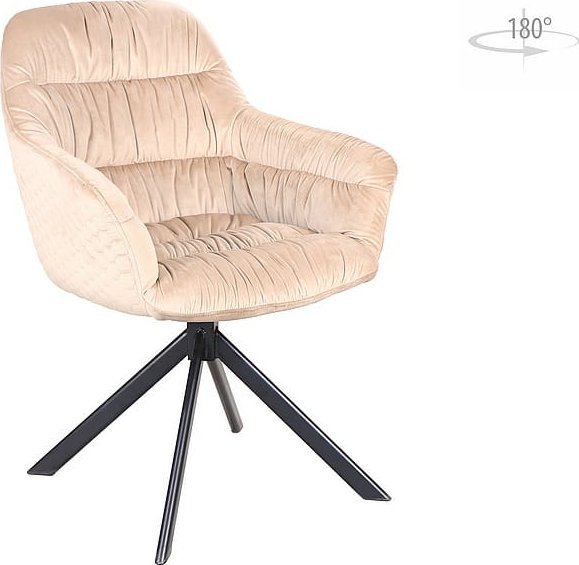 Signal Krzesło ASTORIA VELVET beżowe/czarne obrotowe